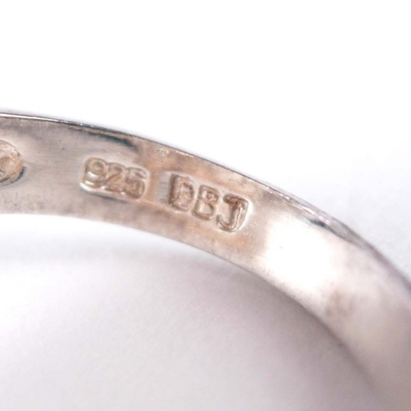 DBJ STERLING SILVER EARRINGS 2 DIAMOND GARNET STUD BUTTERFLY LOCK 2.1 G - Picture 8 of 8